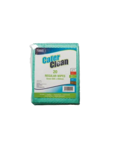 Cater Clean Wipes Pieces Green 60 by 45cm Regular 20 Pack x 1